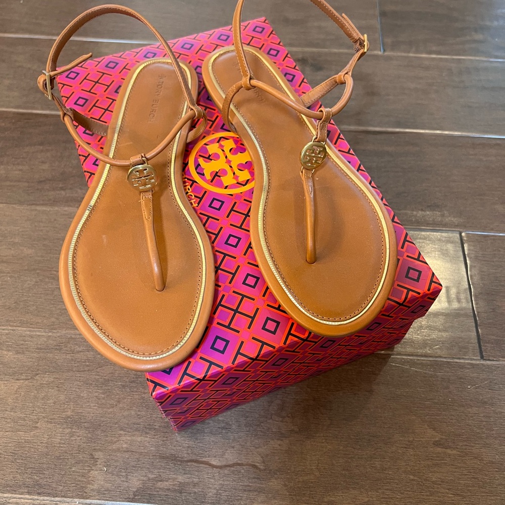 Tory Burch Tan Leather Sandals